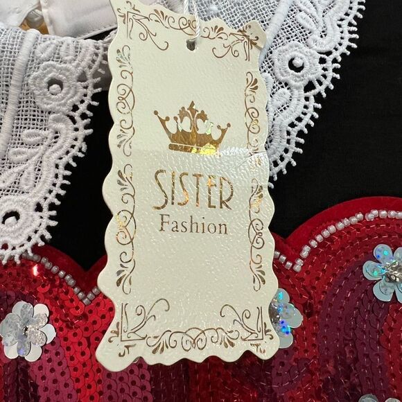 Sister Fashion size L Love sequin embellished shirt with white collar - Picture 3 of 9